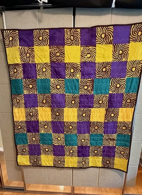 Quilt with African fabric from Mali