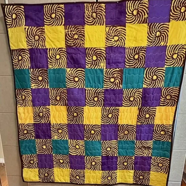 Quilt with African fabric from Mali